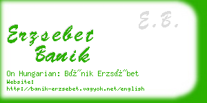 erzsebet banik business card